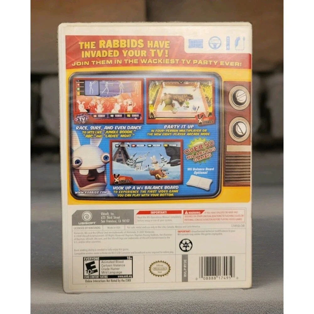 NINTENDO Wii: Rayman Raving Rabbids: TV Party, CIB, MANUAL, TESTED,FAST SHIPPING